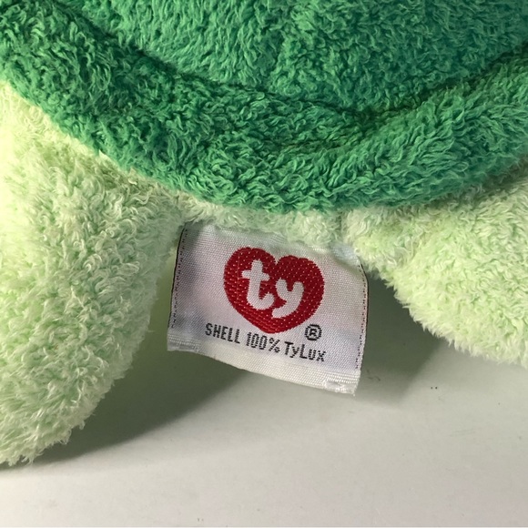 Ty Pluffies 9 inch Green Turtle  Zips Tylux Plush 2007 Stuffed Animal Soft Toy - Picture 3 of 4